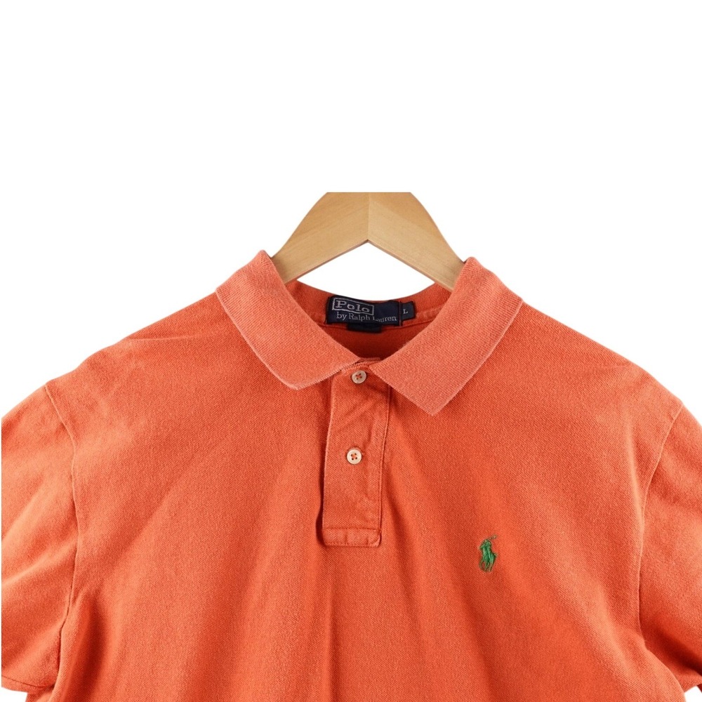 Polo Ralph Lauren Men's L Orange Short Sleeve Polo Shirt Rugby Preppy